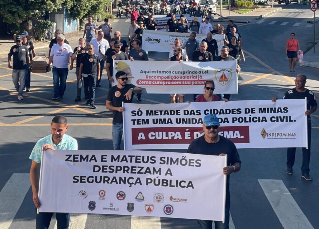 Atos das forças de segurança pública contra ações do governo Zema movimentam Minas Gerais